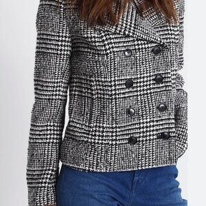 Banana Republic Black and White Plaid Jacket